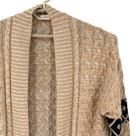 Anthropologie Pilcro Slouchy Open Front Oversized Cardigan Sweater Cable  L/XL - Picture 4 of 8